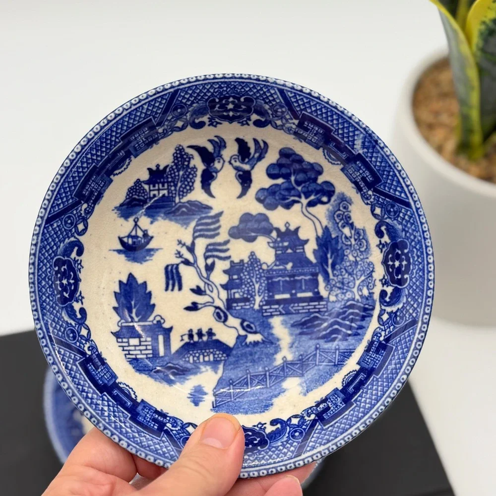 Vintage Japan Blue Willow Small Bowls 6